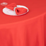 90" Red Premium Polyester Round Tablecloth - 220GSM