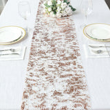 108inch Metallic Blush / Rose Gold Foil Thin Mesh Polyester Table Runner - 25GSM