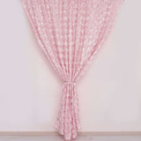 8ftx8ft Blush Satin Rosette Event Curtain Drapes, Backdrop Event Panel