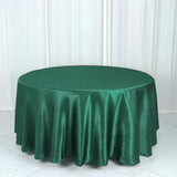 108" Hunter Emerald Green Satin Round Tablecloth