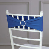 5 pack | 5"x14" Royal Blue Spandex Stretch Chair Sash with Silver Diamond Ring Slide Buckle