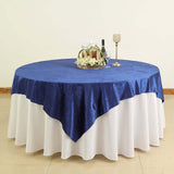 72x72Inch Royal Blue Premium Velvet Table Overlay, Square Tablecloth Topper