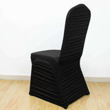 Black Rouge Stretch Spandex Fitted Banquet Slip On Chair Cover