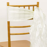 5 Pack Ivory Curly Willow Chiffon Satin Chair Sashes