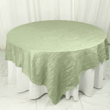 90inch x 90inch Sage Green Accordion Crinkle Taffeta Square Table Overlay