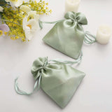 12 Pack | 5x7inch Sage Green Satin Drawstring Wedding Party Favor Gift Bags