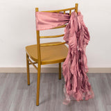 5 Pack Cinnamon Rose Curly Willow Chiffon Satin Chair Sashes