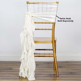 Ivory Chiffon Curly Chair Sash