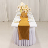 Shimmer Gold Premium Scuba Polyester Table Runner, Wrinkle Free Table Linen - 12x108inch