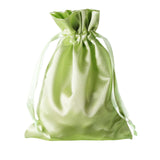 12 Pack | 5x7inch Apple Green Satin Drawstring Wedding Party Favor Gift Bags