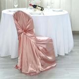 Dusty Rose Satin Self-Tie Universal Chair Cover, Folding, Dining, Banquet and Standard