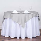 Silver Polyester Square Tablecloth 54"x54"