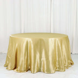 132inch Champagne Seamless Satin Round Tablecloth