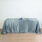 90x132Inch Dusty Blue Satin Seamless Rectangular Tablecloth