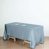 60"x126" Dusty Blue Satin Rectangular Tablecloth