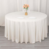 120inch Ivory Premium Scuba Round Tablecloth, Wrinkle Free Polyester Seamless Tablecloth