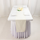 Ivory Premium Scuba Polyester Table Runner, Wrinkle Free Table Linen