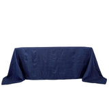 90x132Inch Navy Blue Accordion Crinkle Taffeta Rectangular Tablecloth