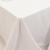 White Cotton Blend Rectangular Tablecloth Seamless 90x156inch for 8 Foot Table