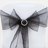 5pc x Chair Sash Organza - Black