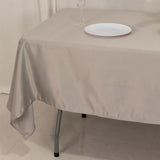 60"x102" Silver Lamour Satin Rectangle Tablecloth