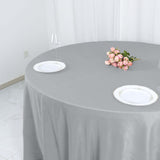 132inch Silver Accordion Crinkle Taffeta Seamless Round Tablecloth