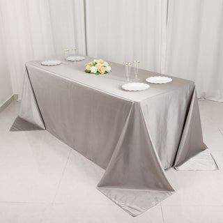 Premium Silver Premium Rectangle Scuba Tablecloth