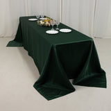 90x156inch Hunter Emerald Green Seamless Lamour Satin Rectangle Tablecloth for 8 Foot Table