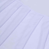 White Ruffle Pleated Skirt Banquet Spandex Chair Slipcover, 1-Piece Stretch Fitted#whtbkgd