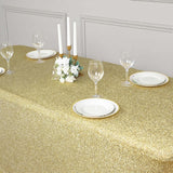 6ft Champagne Metallic Shimmer Tinsel Spandex Table Cover, Rectangular Fitted Tablecloth