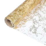 108inch Sparkly Metallic Gold Foil Thin Mesh Polyester Table Runner - 25GSM