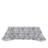 Polyester 90x132inch Rectangle Tablecloth White - Seamless Black French Toile Pattern Formal