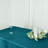 60"x102" Teal Accordion Crinkle Taffeta Rectangle Tablecloth