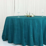 120inch Teal Accordion Crinkle Taffeta Round Tablecloth