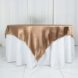 Satin 72"x72" Table Overlay Square Tablecloth Taupe - Smooth Finish Table Cover