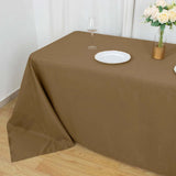 90inch x 132inch Taupe Polyester Rectangular Tablecloth