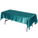 60"x102" Turquoise Smooth Satin Rectangular Tablecloth