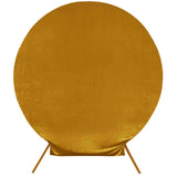 7.5ft Metallic Gold Soft Velvet Fitted Round Wedding Arch Cover