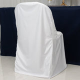 Premium Scuba Stretch Folding Chair Cover White - Wrinkle Free & Durable Slipcover