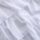 14ft 5-Tier White Chiffon Ruffled Tutu Wedding Table Skirt with Satin Backing