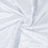 Scuba Round Tablecloth 120 White with Rhinestone Accents – Seamless, Wrinkle-Free#whtbkgd