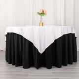 70" White Premium Scuba Wrinkle Free Square Table Overlay, Scuba Polyester Table Topper