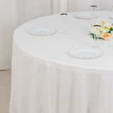 108" White Round 100% Cotton Linen Tablecloth Washable