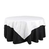 72x72Inch White Accordion Crinkle Taffeta Table Overlay, Square Tablecloth Topper