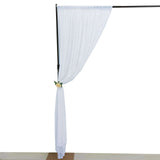 8ft White Premium Velvet Backdrop Stand Curtain Panel, Privacy Drape