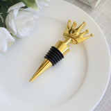 4inch Gold Metal Princess Crown Wine Bottle Stopper Party Favor with Clear Gift Box, Thank You Tag