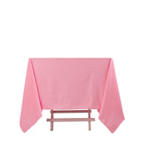 70" Pink Premium Scuba Wrinkle Free Square Tablecloth, Scuba Polyester Tablecloth