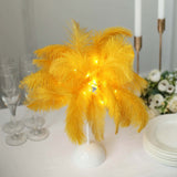 15inch LED Gold Ostrich Feather Table Lamp Wedding Centerpiece