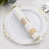 50 Pack Beige Glitter Paper Napkin Holders, 1.5inch Disposable Napkin Rings