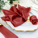 5 Pack | Burgundy Premium Sheen Finish Velvet Cloth Dinner Napkins